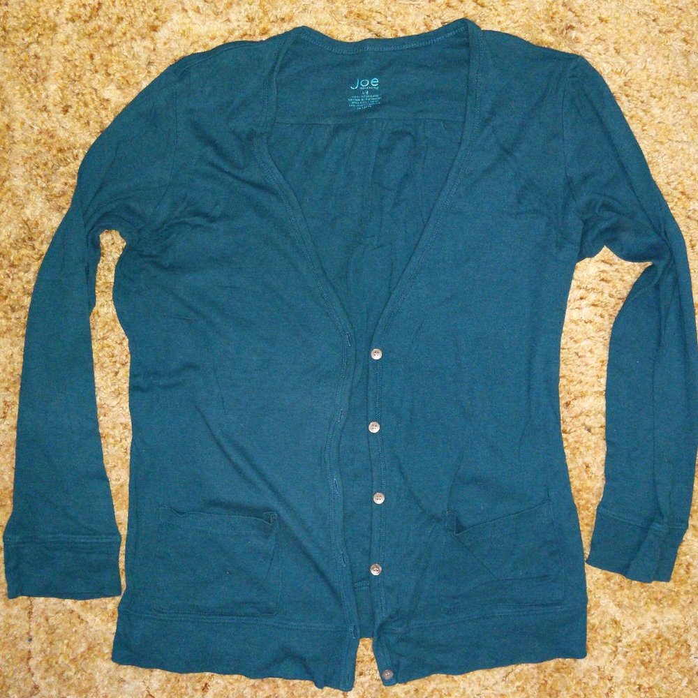 4/$20 | Joe Fresh Blue Button Up Cardigan with pockets